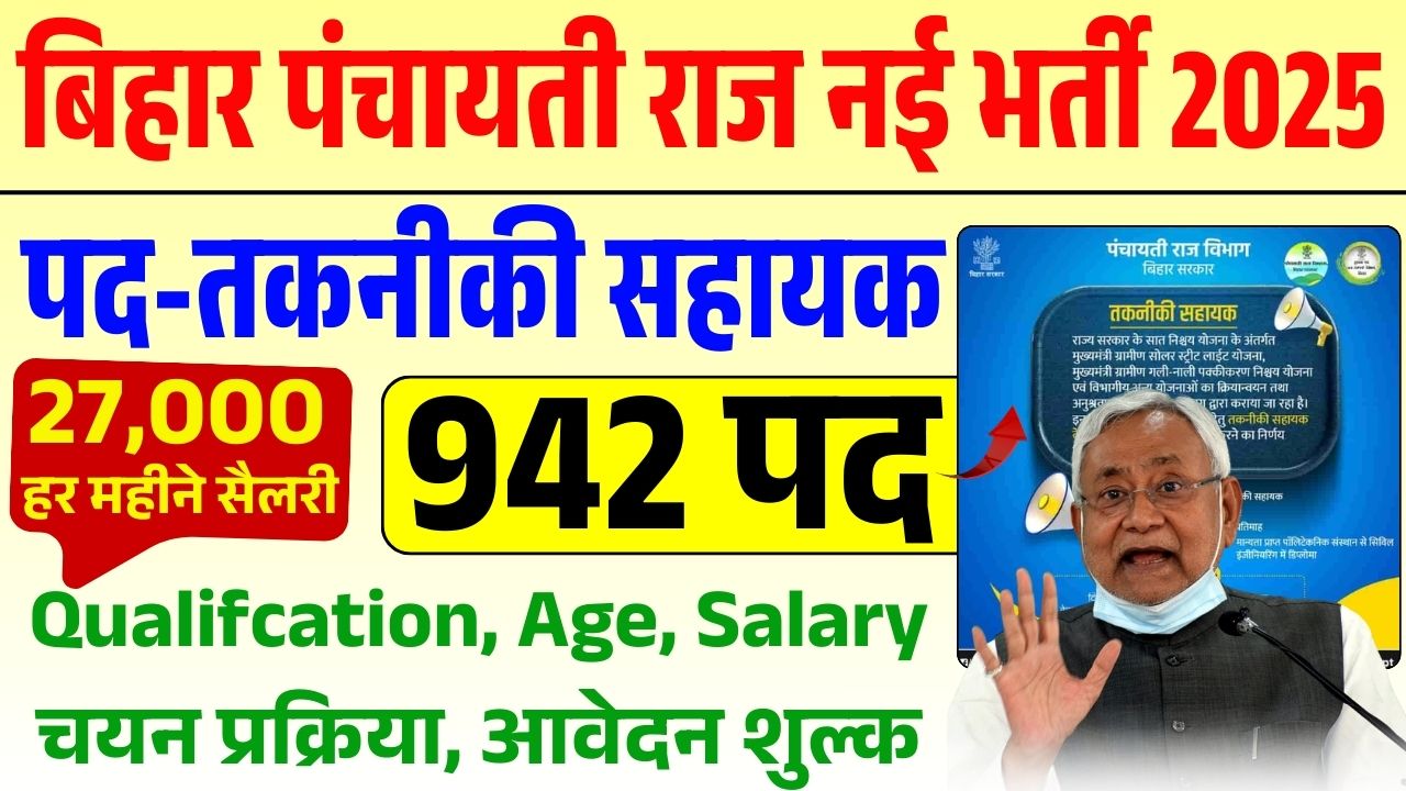 Bihar Panchayati Raj Zila Parishad Technical Assistant Recruitment 2025 – Apply Online